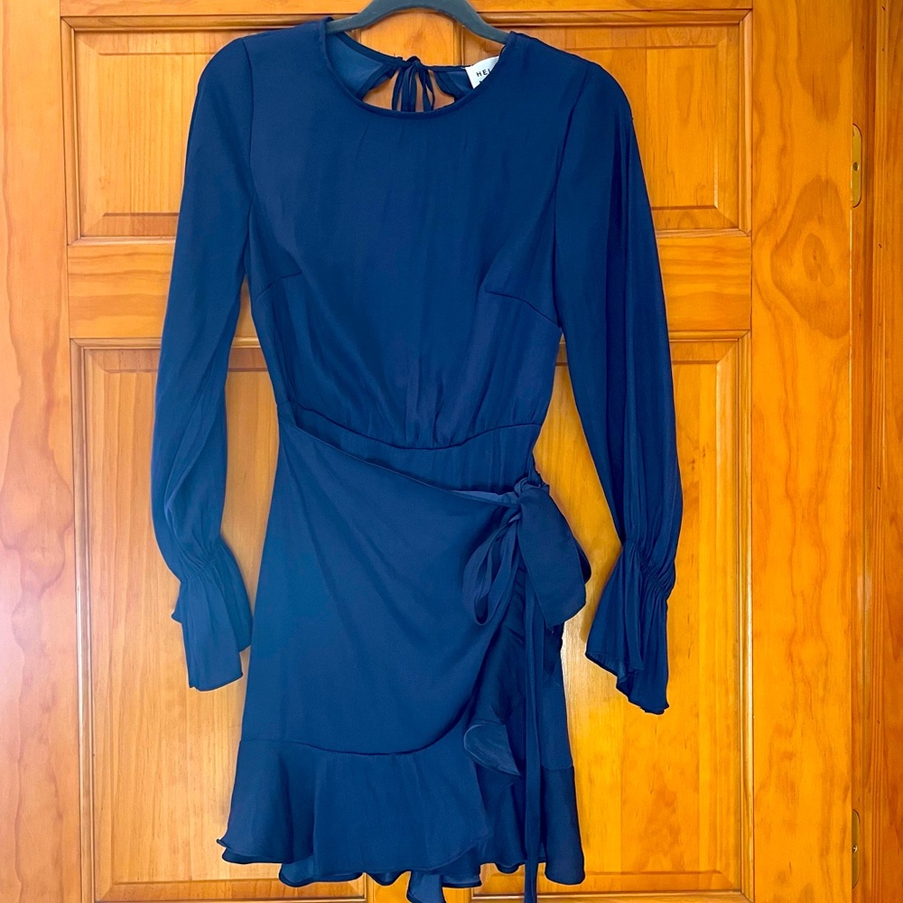 NWT HELLO MOLLY BLUE WRAP DRESS, size s
